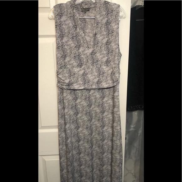 Vince Camuto size XL black & white print maxi dress sleeveless blouson … - Picture 2 of 7